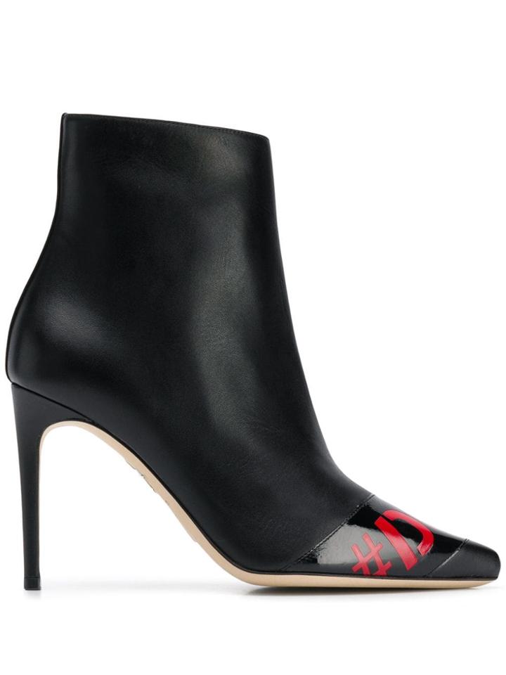 Dsquared2 Logo Heeled Boots - Black