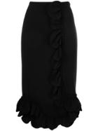 Simone Rocha Ruffled Midi Skirt - Black