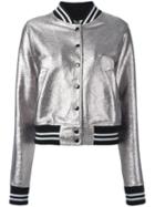R13 Metallic (grey) Bomber Jacket, Women's, Size: Small, Cotton/polyester
