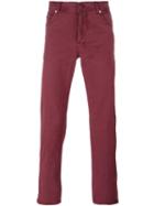 Kiton Slim-fit Trousers, Men's, Size: 34, Red, Lyocell/cotton/spandex/elastane