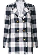 Thom Browne Checked Double Breasted Blazer - Blue