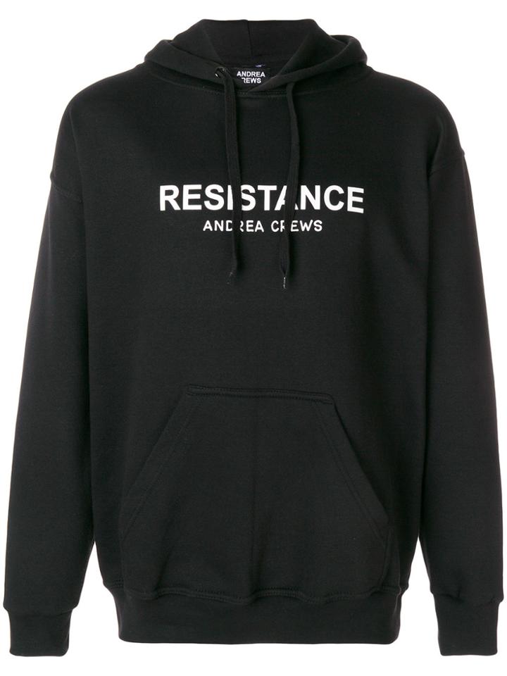 Andrea Crews Logo Patch Hooded Sweatshirt - Black