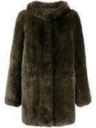 Yves Salomon Single Breasted Coat - Green