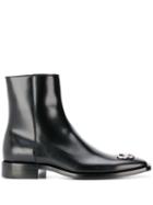 Balenciaga Smooth Leather Bb Boots - Black