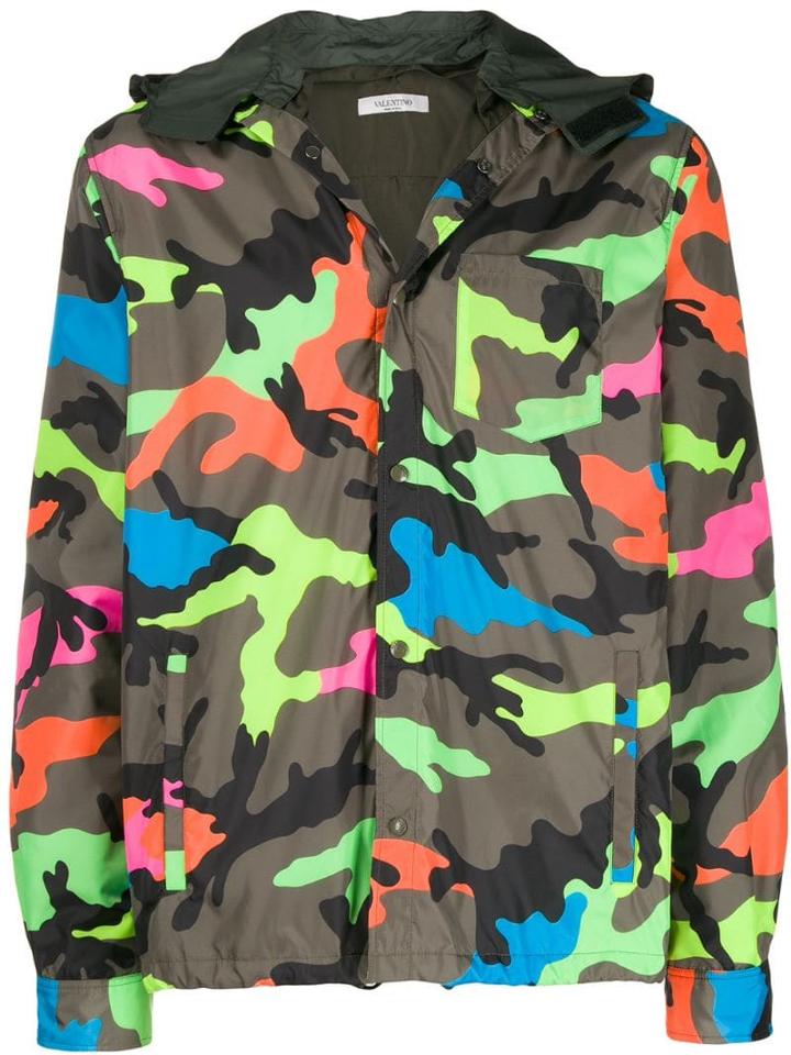 Valentino Camouflage Print Lightweight Jacket - Green