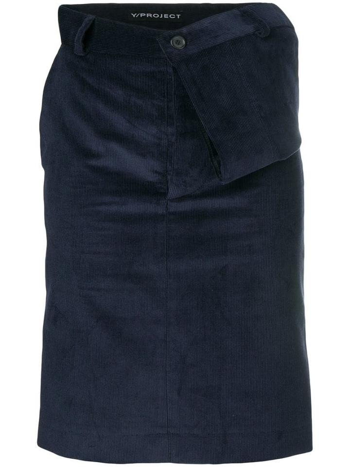 Y/project Asymmetric Draped Waist Skirt - Blue
