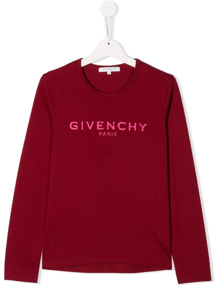 Givenchy Kids Long Sleeved T-shirt - Red
