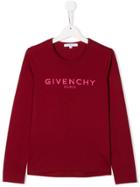 Givenchy Kids Long Sleeved T-shirt - Red