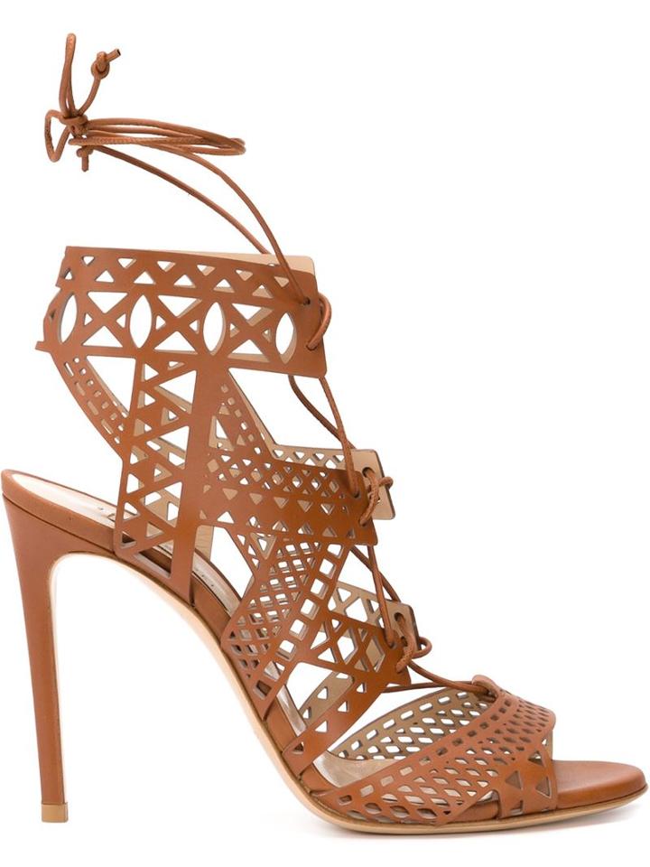 Casadei Laser Cut Stiletto Sandals