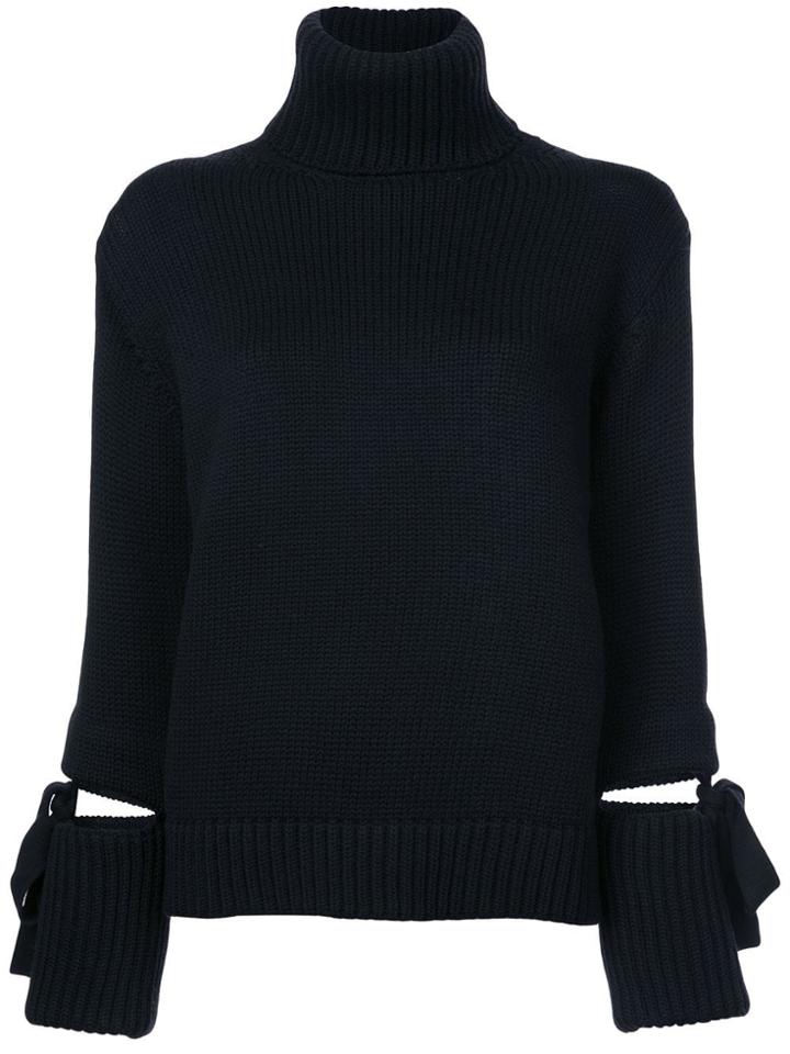 Oscar De La Renta Cutout Turtleneck Sweater - Black