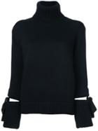 Oscar De La Renta Cutout Turtleneck Sweater - Black