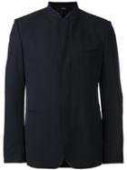 Kenzo Knit Collar Blazer, Men's, Size: 52, Blue, Wool/spandex/elastane/cotton/acetate