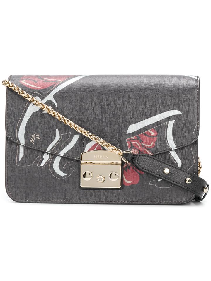 Furla Printed Metropolis Shoulder Bag - Black