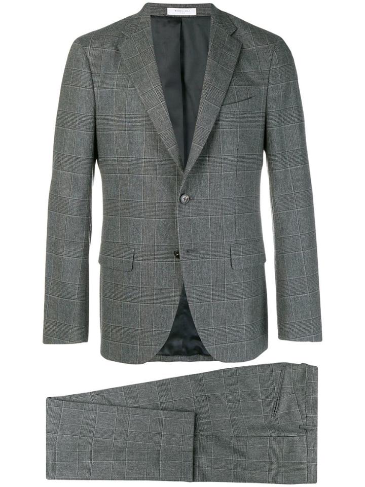 Boglioli Windowpane Check Suit - Grey