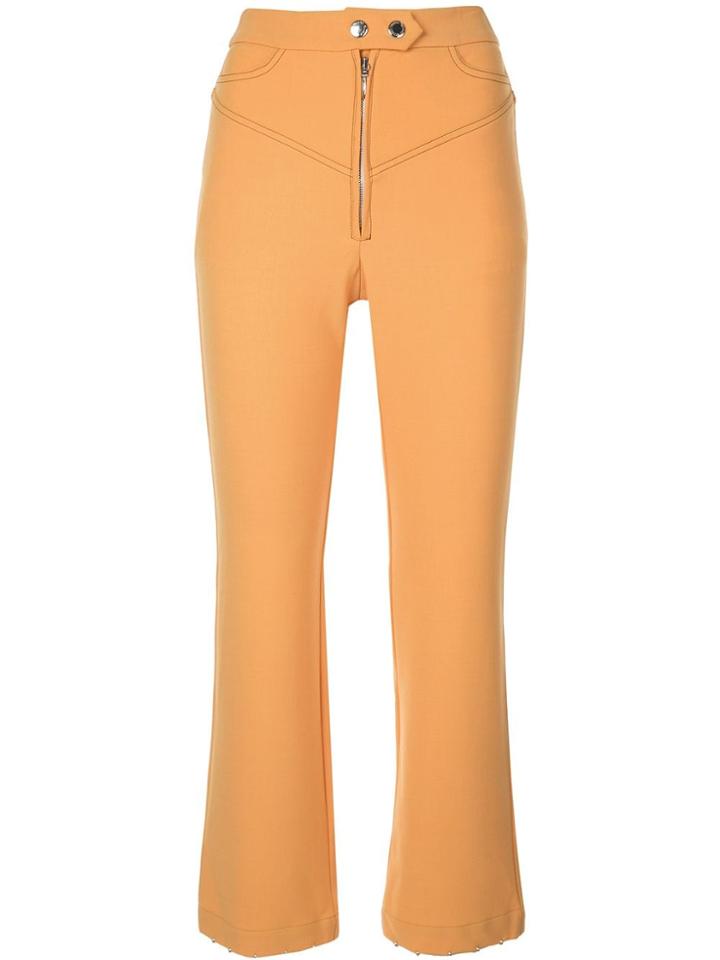 Ellery High Waisted Cropped Trousers - Yellow