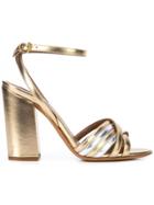Tabitha Simmons Peep Toe Sandals - Gold