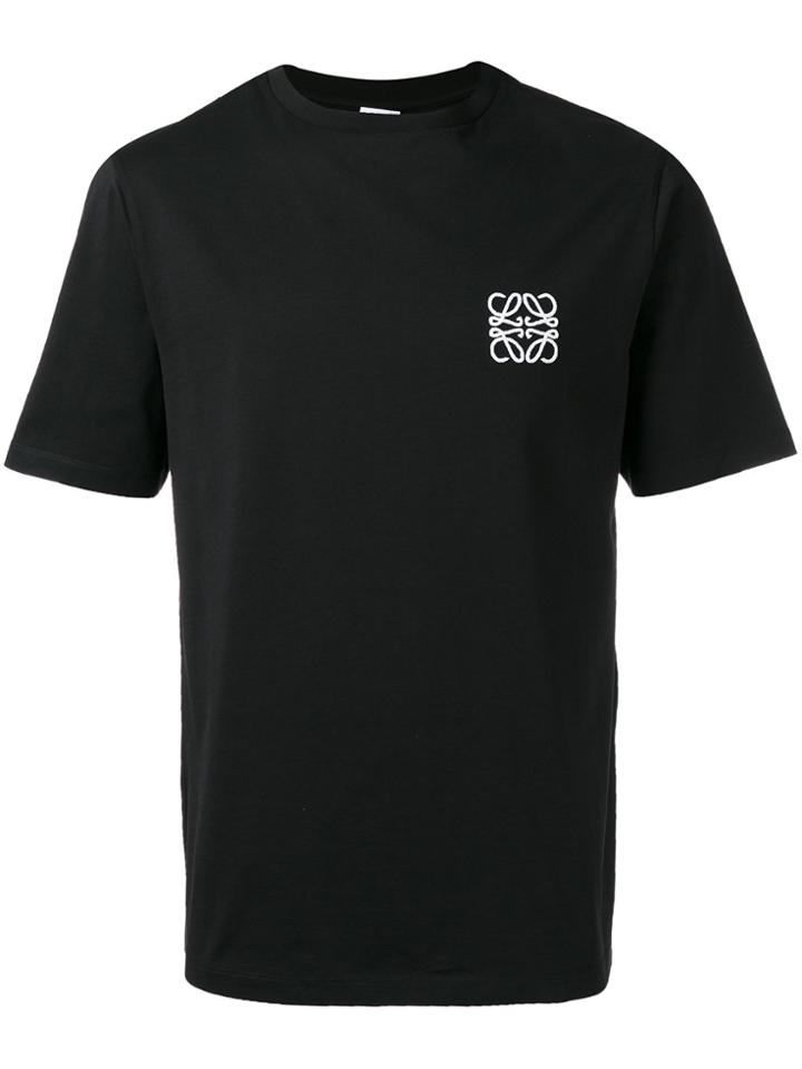 Loewe Logo Embroidered T-shirt - Black