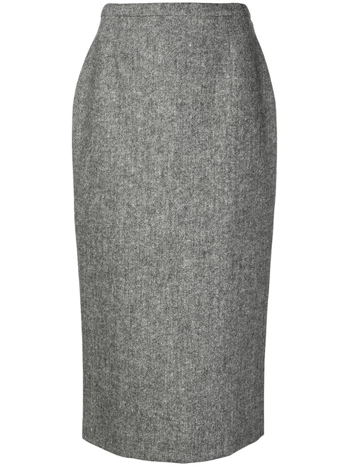 Rochas High-waisted Midi Skirt - Grey