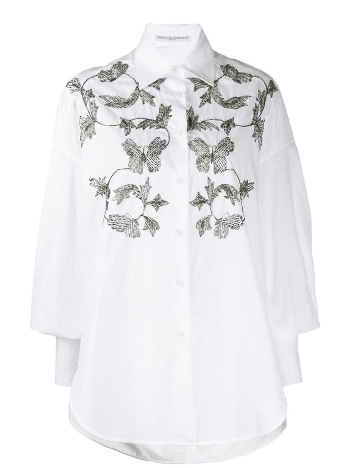 Ermanno Scervino Embroidered Poplin Shirt - White