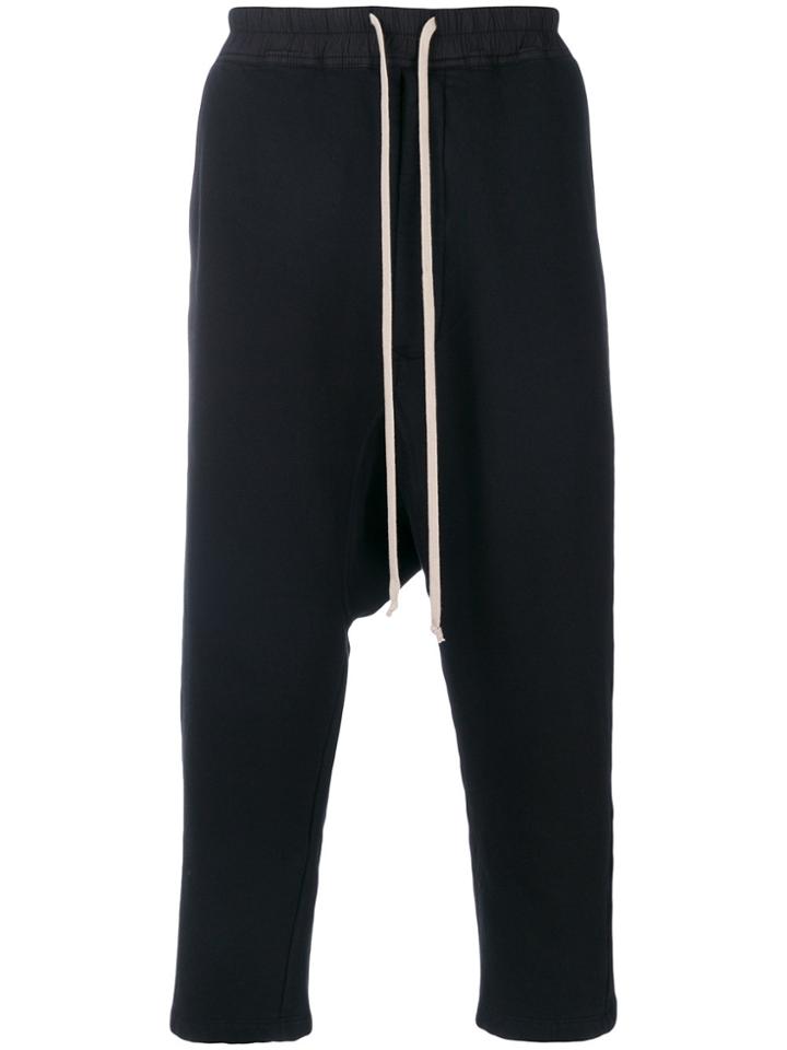 Rick Owens Drkshdw Black Drop Crotch Trousers