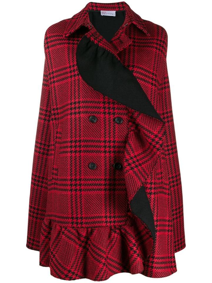 Red Valentino Checked Double-breasted Cape