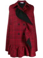 Red Valentino Checked Double-breasted Cape