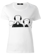 Karl Lagerfeld Graphic Print T-shirt, Women's, Size: Xs, White, Cotton