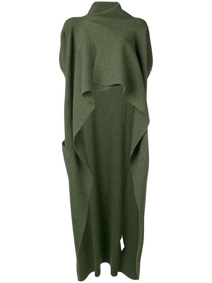 Victoria Beckham Draped Knitted Gilet - Green