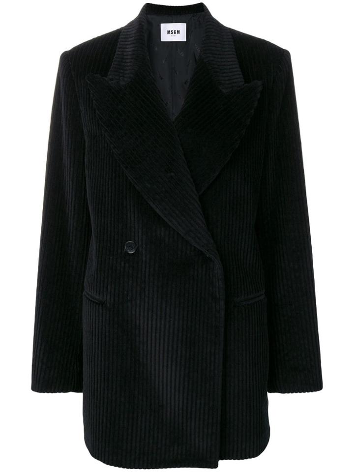 Msgm Corduroy Coat - Black