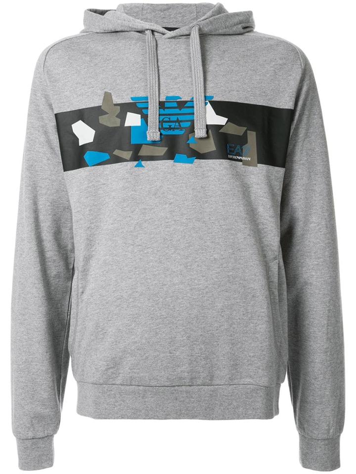 Ea7 Emporio Armani Graphic Eagle Hoodie - Grey