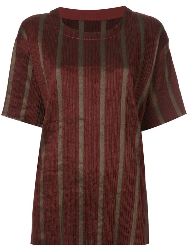 Uma Wang Striped Short-sleeve Top - Red