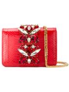 Emanuela Caruso Gemstone Embellished Mini Crossbody Bag - Red