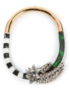 Shourouk Aigrette Necklace, Women's, Black, Glass/brass