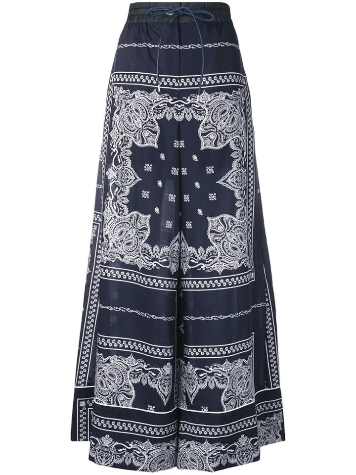 Sacai Bandana Print Trousers - Blue