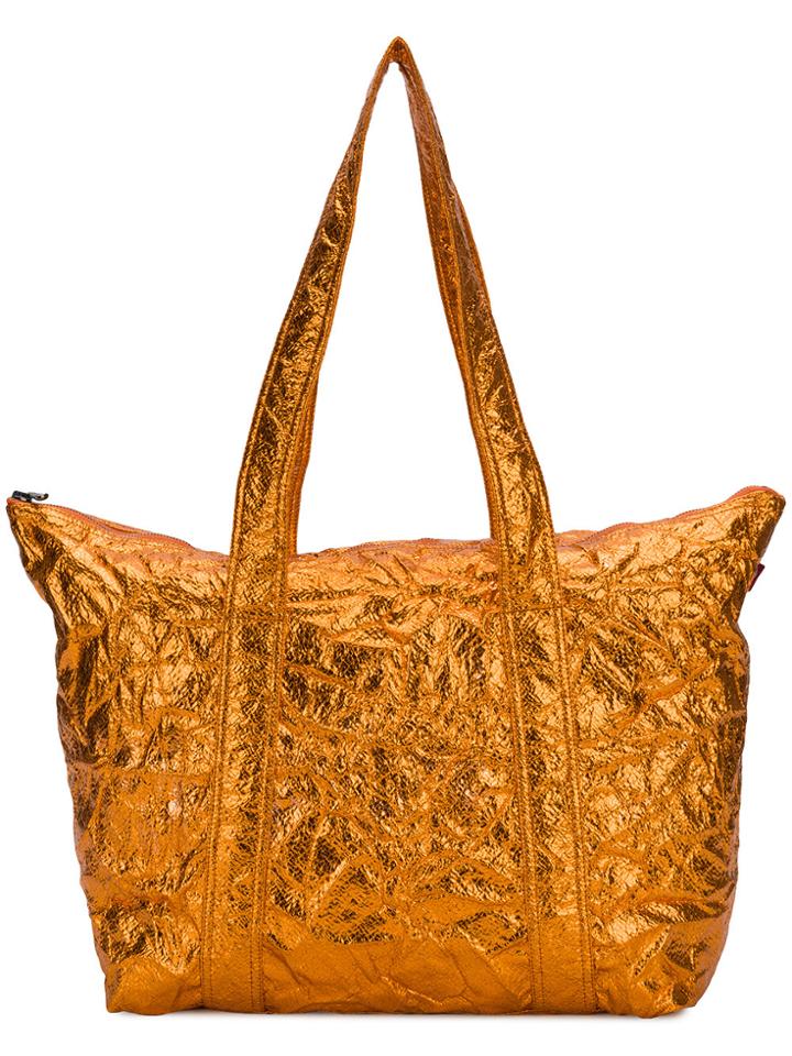 Sies Marjan Textured Metallic Tote - Yellow & Orange