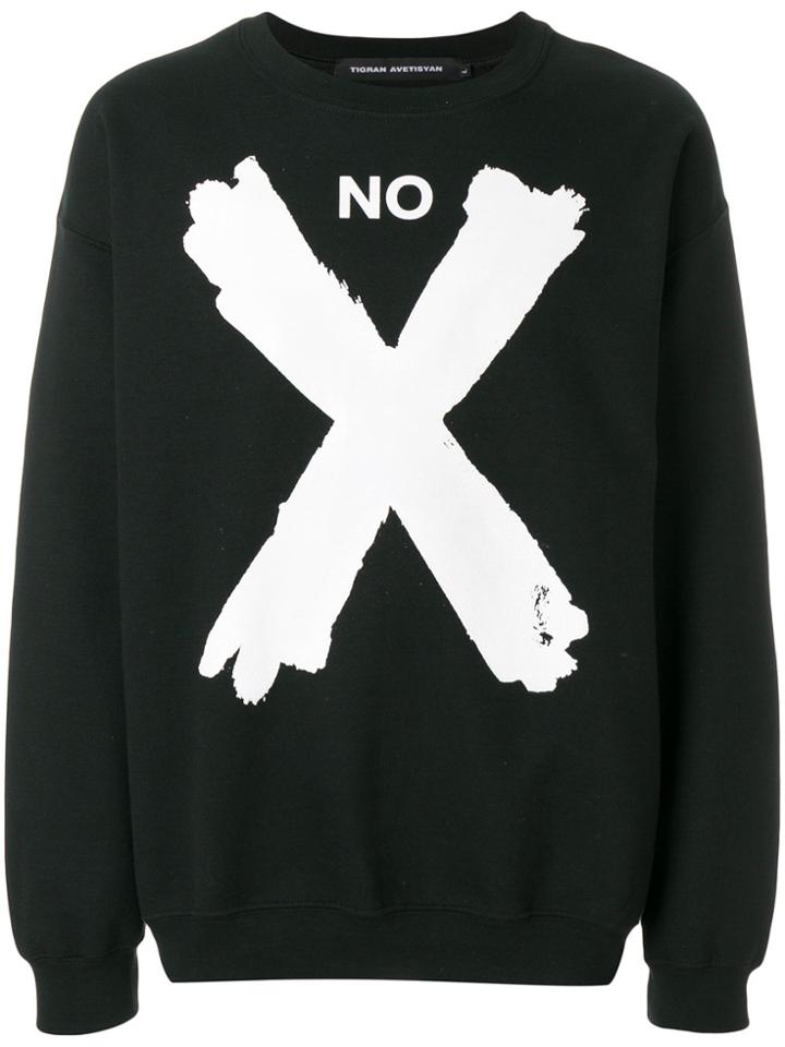 Tigran Avetisyan By Pavel An Cross Print Sweatshirt - Black