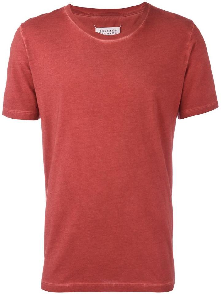 Maison Margiela Short Sleeve T-shirt, Men's, Size: 48, Red, Cotton