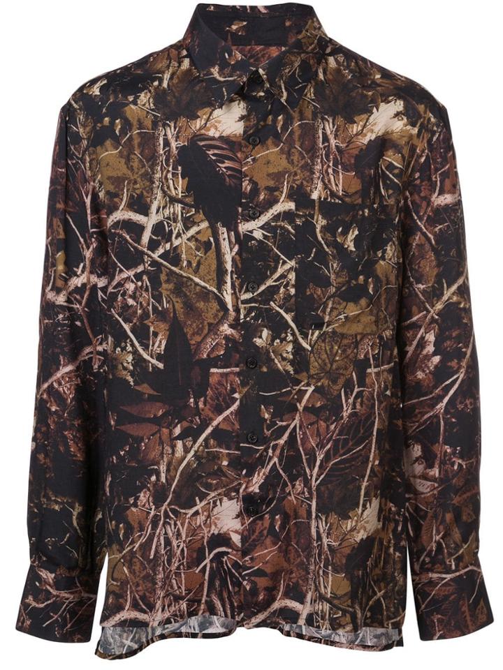Lanvin Leaf Print Shirt - Brown