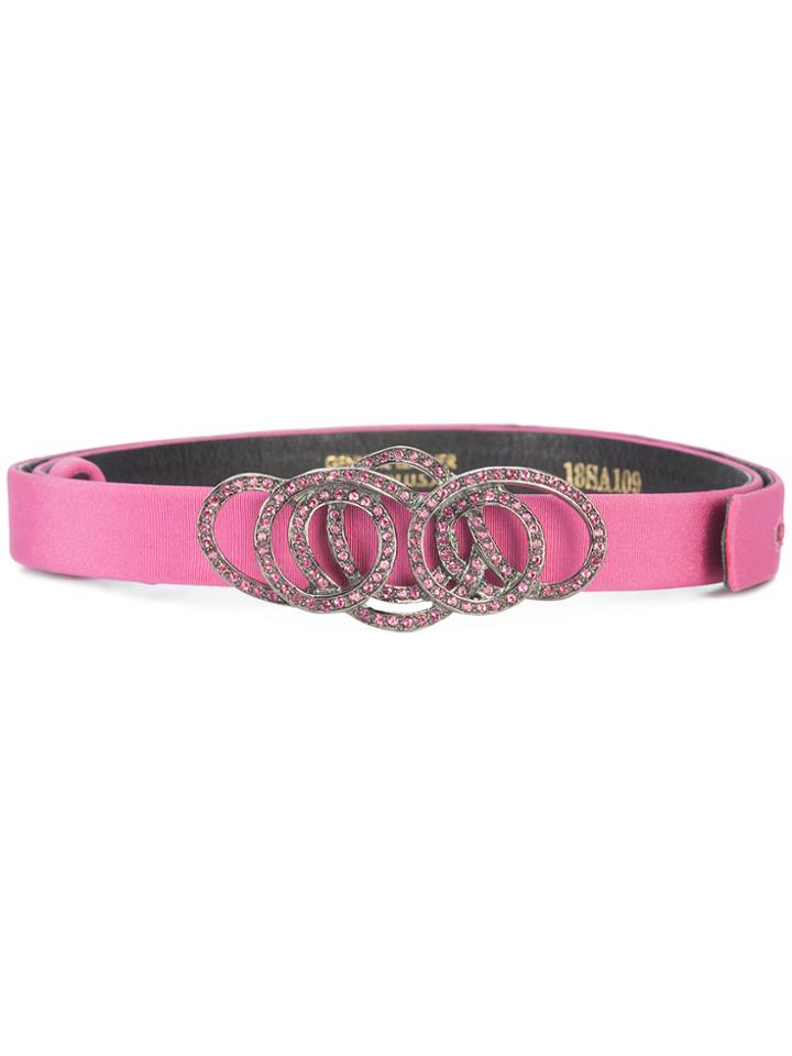 Oscar De La Renta Crystal-embellished Skinny Belt - Pink & Purple