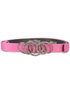 Oscar De La Renta Crystal-embellished Skinny Belt - Pink & Purple