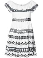 Alice+olivia - Crochet Trim Mini Dress - Women - Polyester/spandex/elastane/viscose - 4, White, Polyester/spandex/elastane/viscose