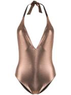 Mc2 Saint Barth Julie Plunge Swimsuit - Gold