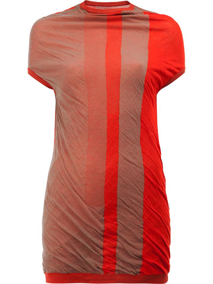 Rick Owens Gradient Colour Block Long Top, Women's, Size: Small, Red, Cotton