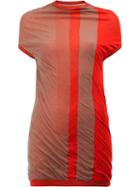 Rick Owens Gradient Colour Block Long Top, Women's, Size: Small, Red, Cotton
