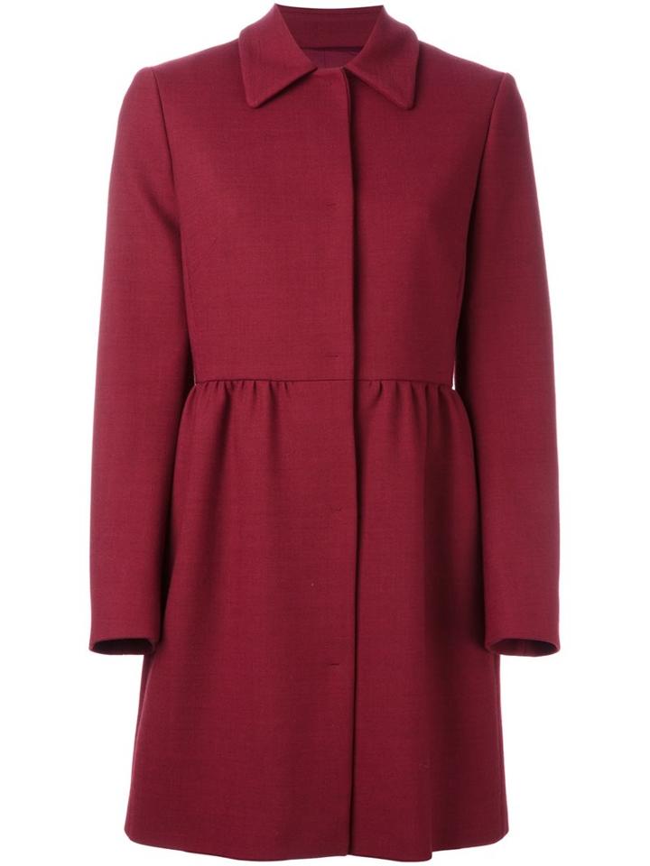 Red Valentino Classic Collar Coat, Women's, Size: 40, Cotton/polyester/wool