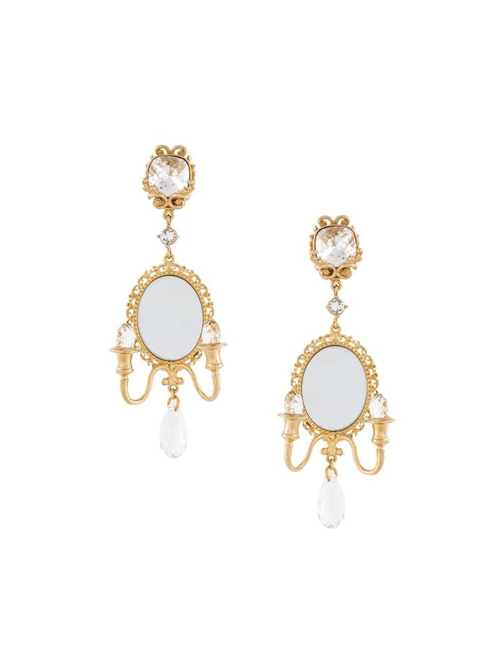 Dolce & Gabbana Chandelier Clip-on Earrings, Women's, Metallic