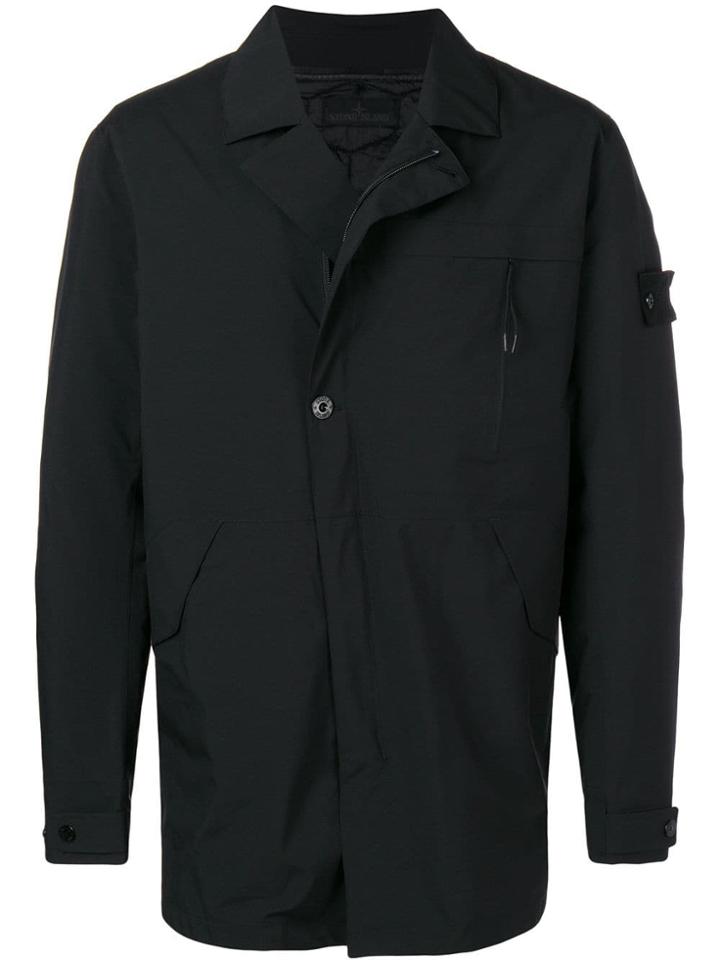 Stone Island Off-centre Button Jacket - Black