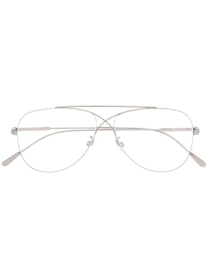 Tom Ford Eyewear Aviator Frame Glasses - Silver