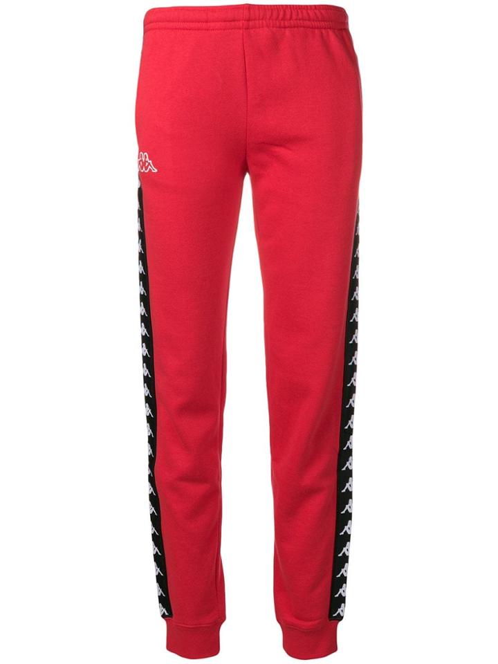 Kappa Side Logo Stripe Track Pants - Red