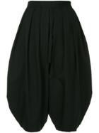 Comme Des Garçons Vintage Flared Pleated Cropped Trousers - Black